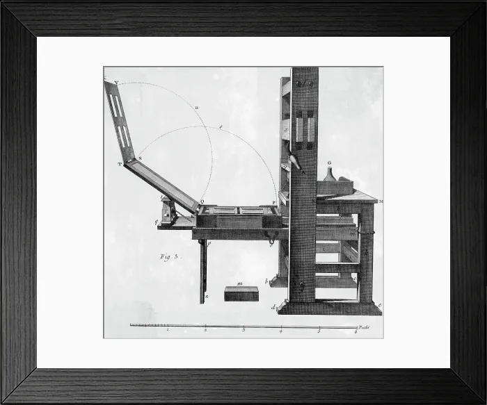 Framed Print : Engraving of Printing Press Framed Print : Engraving of Printing Press