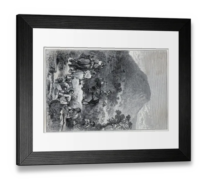 Framed Print : Spotwood'S Expedition; Woodcut;Blue Ridg Framed Print : Spotwood'S Expedition; Woodcut;Blue Ridg