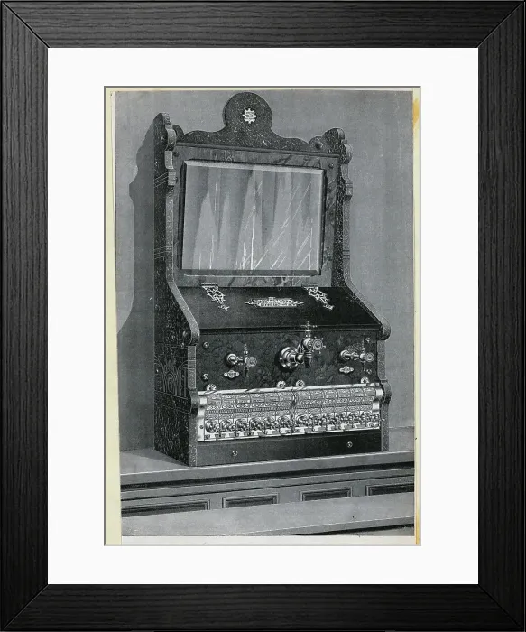 Framed Print : Old Soda Fountain; Engraving Framed Print : Old Soda Fountain; Engraving