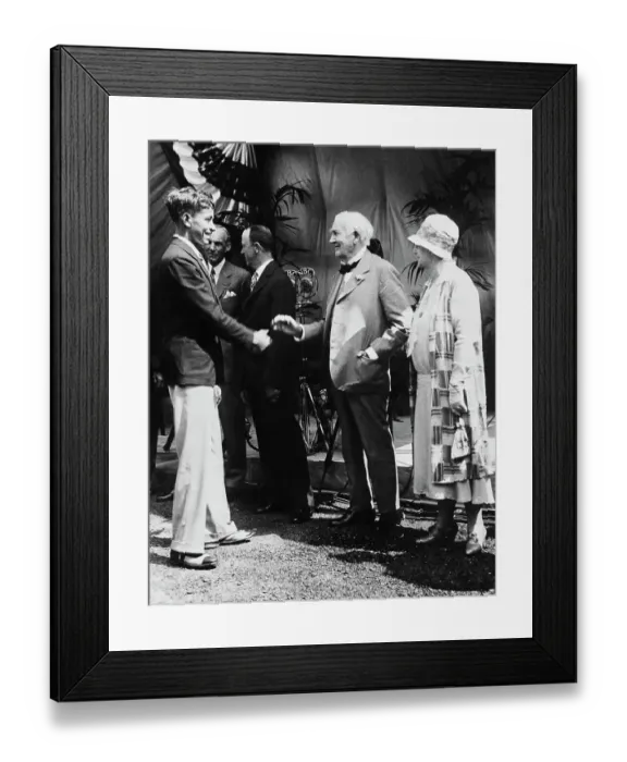 Framed Print : Thomas Edison Welcoming Lindbergh