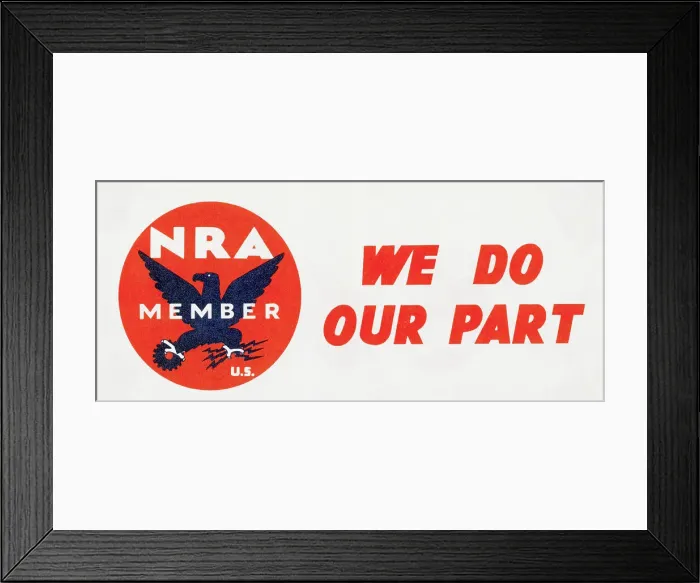 Framed Print : National Recovery Administration Sticker