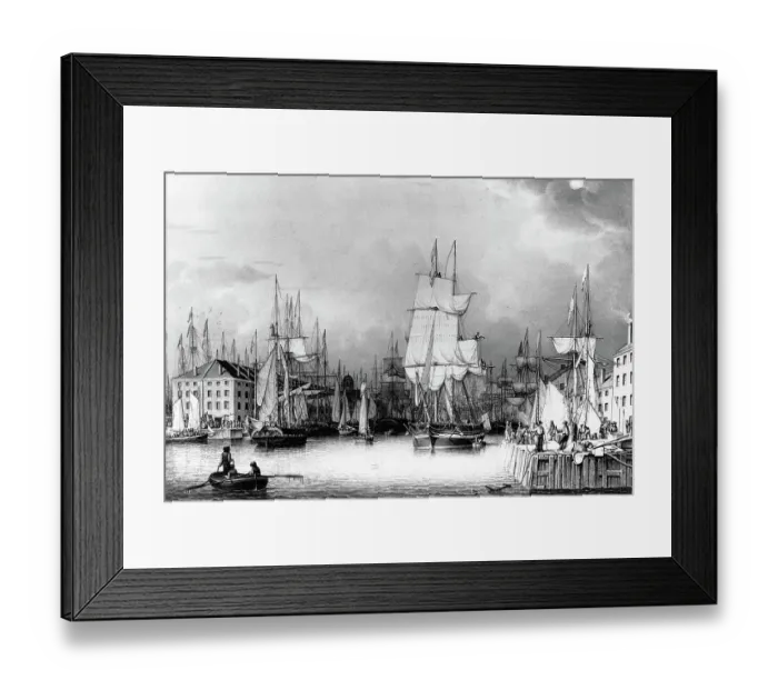 Framed Print : Ships in Boston Harbor by Robert Salmon Framed Print : Ships in Boston Harbor by Robert Salmon