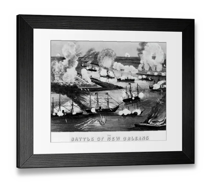 Framed Print : Warships in the Battle of New Orleans Framed Print : Warships in the Battle of New Orleans