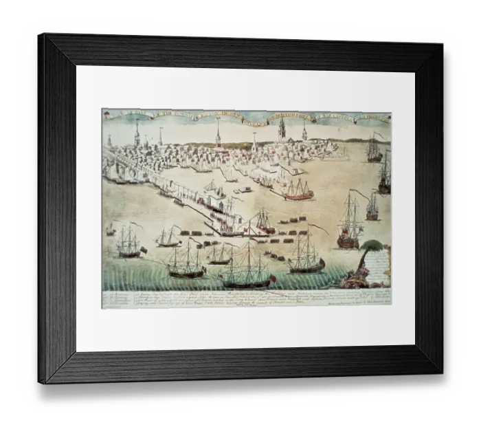 Framed Print : Engraving of the Landing of British Troops in Boston Framed Print : Engraving of the Landing of British Troops in Boston
