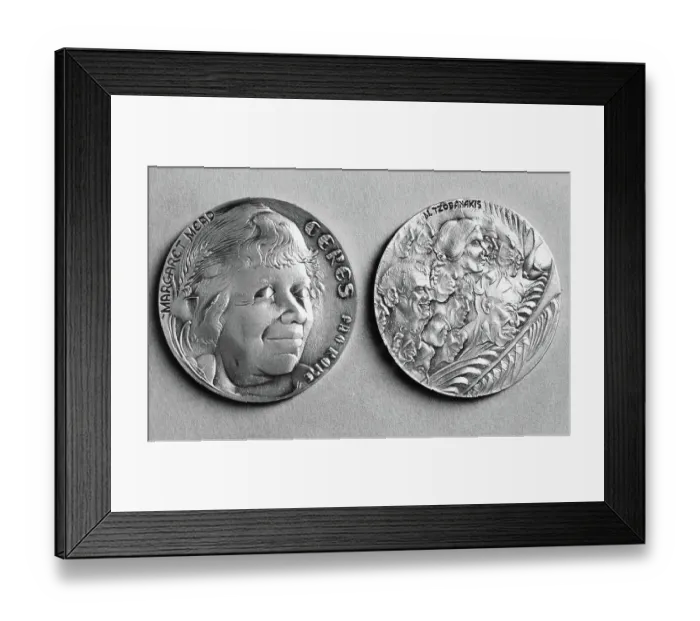 Framed Print : Dr. Margaret Mead Depicted on Coin