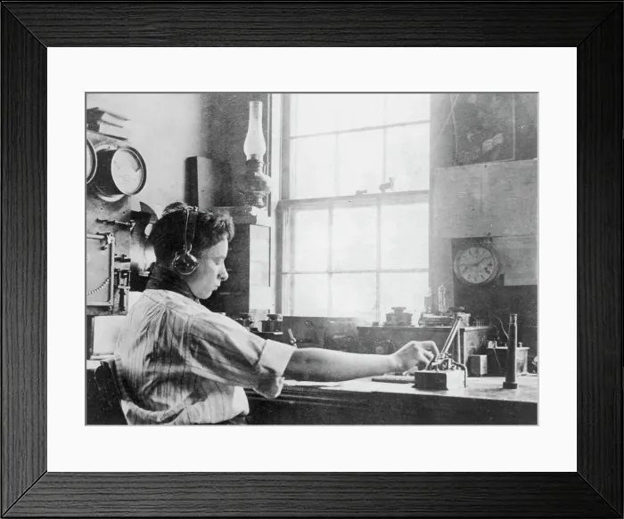 Framed Print : Young David Sarnoff Operating Telegraph on Nantucket Island Framed Print : Young David Sarnoff Operating Telegraph on Nantucket Island