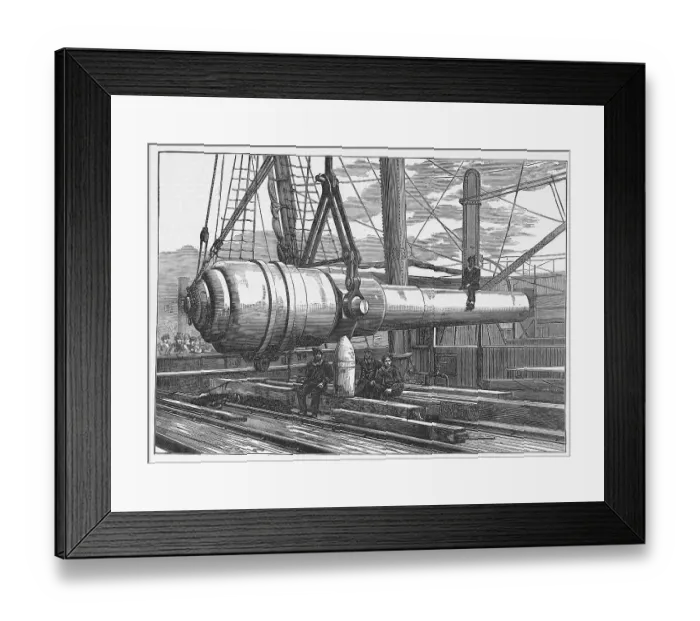 Framed Print : Shipment Of 100 Ton Gun / Woodcut Framed Print : Shipment Of 100 Ton Gun / Woodcut