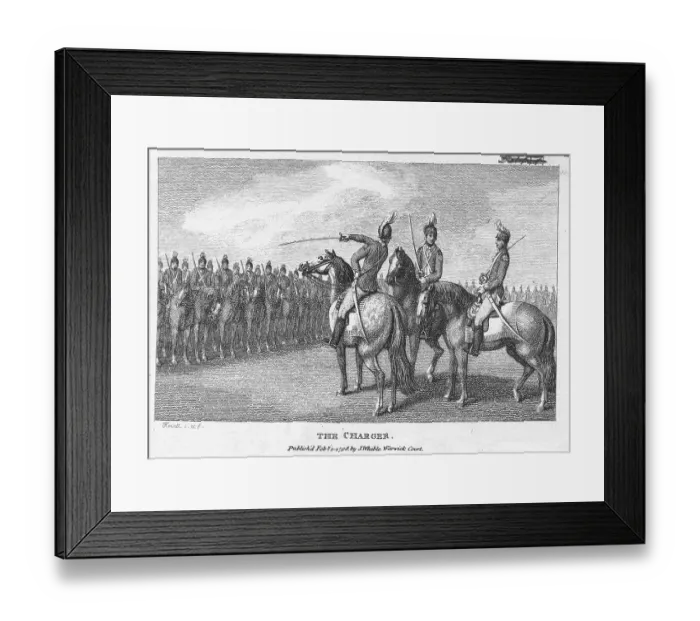 Framed Print : Engraving / British Soldiers On Horses