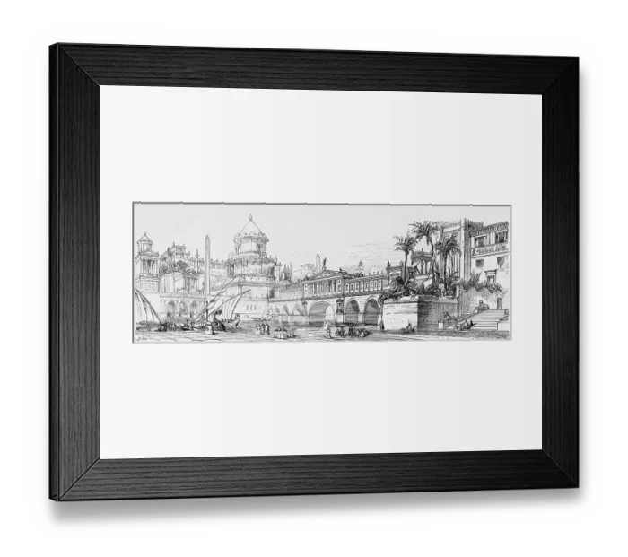Framed Print : Drawing of Ancient Alexandria Framed Print : Drawing of Ancient Alexandria