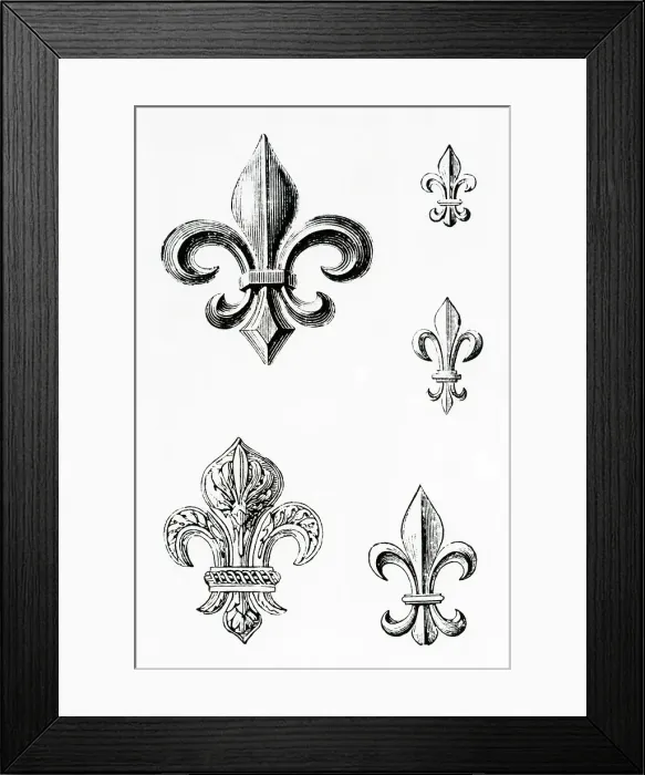 Framed Print : Fleurs-de-lis Designs