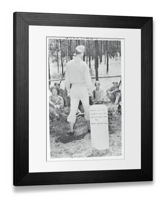Framed Print : Soldiers in Mock Cemetery