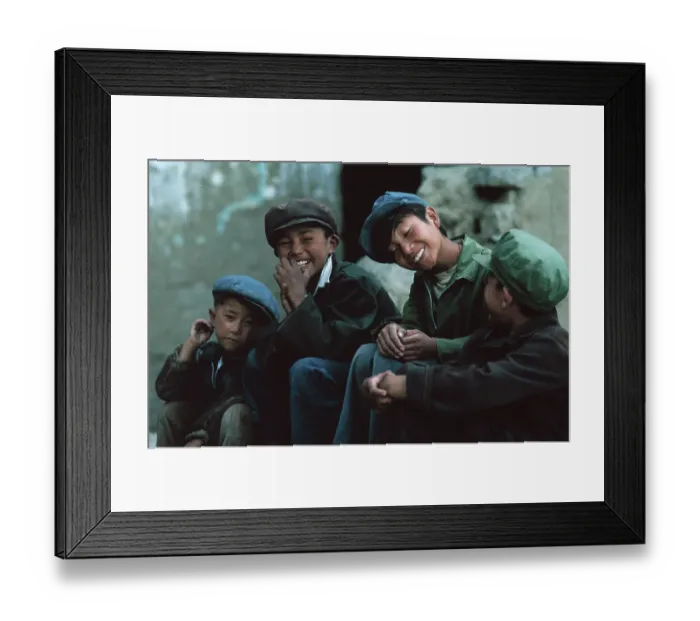 Framed Print : Group of Young Tibetan Boys Framed Print : Group of Young Tibetan Boys