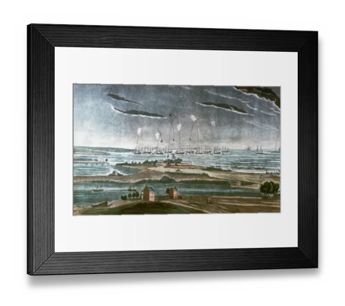 Framed Print : A View of the Bombardment of Fort McHenry by J. Bower Framed Print : A View of the Bombardment of Fort McHenry by J. Bower