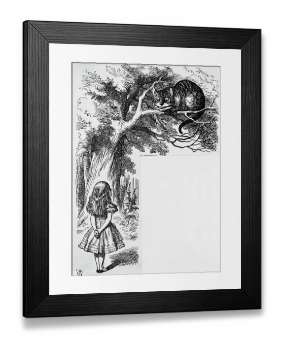 Framed Print : Alice and the Cheshire Cat by John Tenniel Framed Print : Alice and the Cheshire Cat by John Tenniel