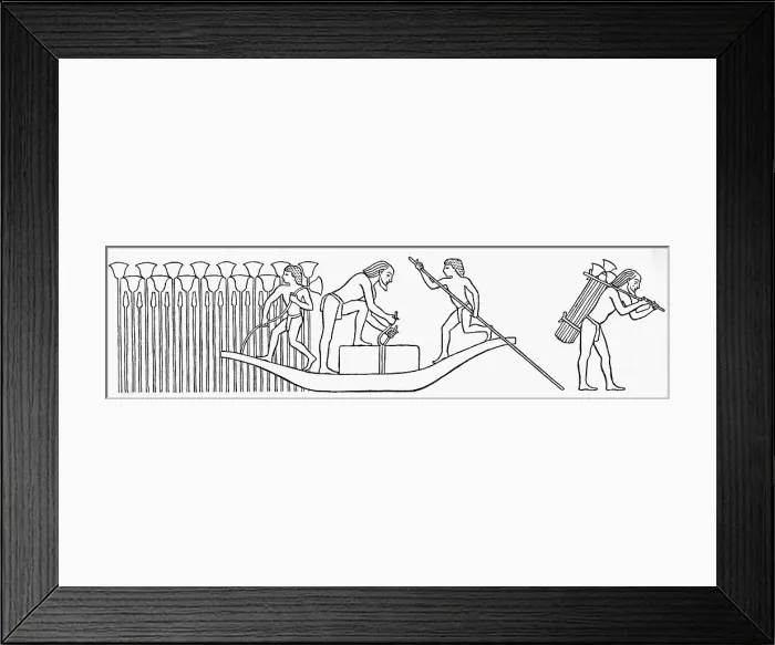 Framed Print : Papyrus Drawing of Ancient Egypt Framed Print : Papyrus Drawing of Ancient Egypt