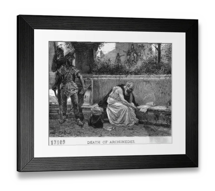 Framed Print : Archimedes Doing Math / Murder Attempt / Eng Framed Print : Archimedes Doing Math / Murder Attempt / Eng