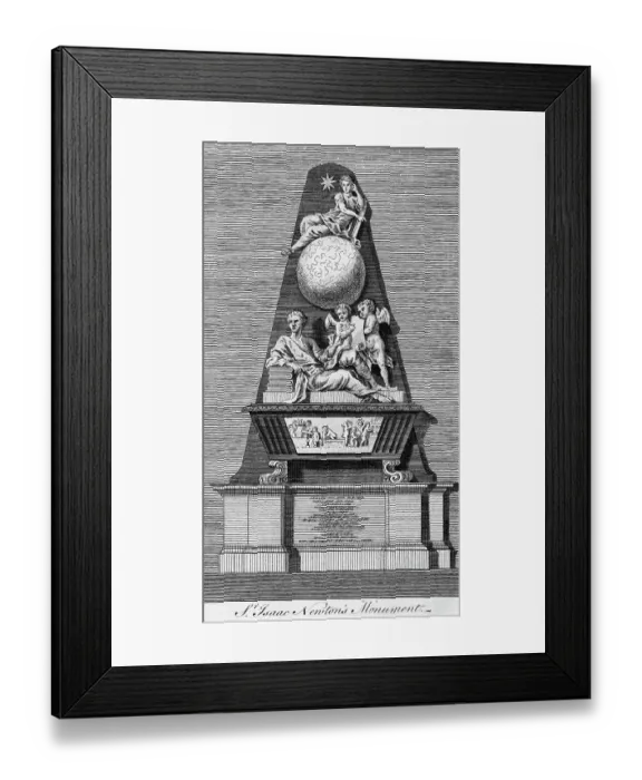Framed Print : Gravestone of Isaac Newton / Engraving Framed Print : Gravestone of Isaac Newton / Engraving