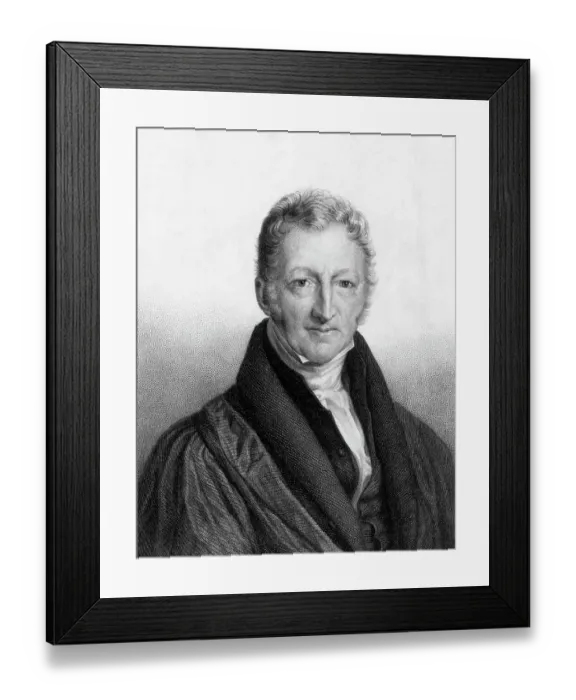 Framed Print : Engraving of Economist Thomas Robert Malthus by John Linnell Framed Print : Engraving of Economist Thomas Robert Malthus by John Linnell