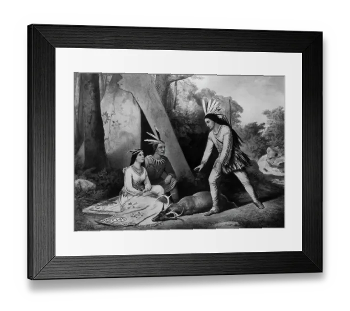 Framed Print : Hiawatha's Wooing by Currier and Ives Framed Print : Hiawatha's Wooing by Currier and Ives