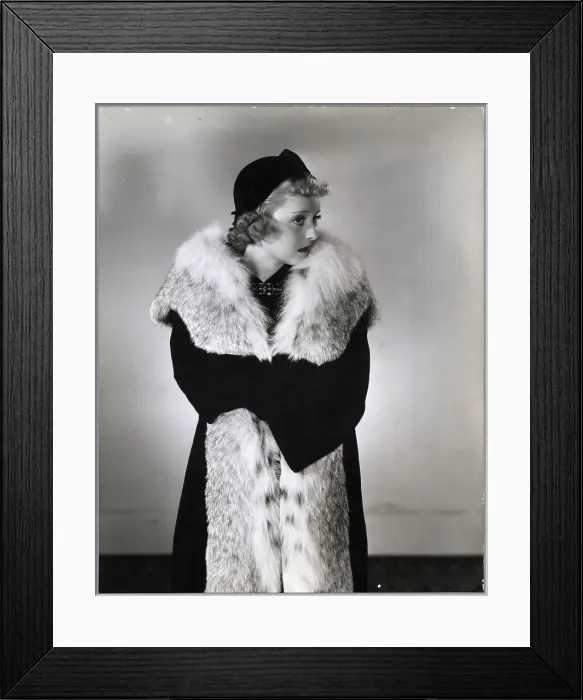 Framed Print : Bette Davis Standing W / Long Fur Stole Framed Print : Bette Davis Standing W / Long Fur Stole