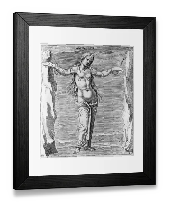 Framed Print : Engraving of Constellation Andromeda