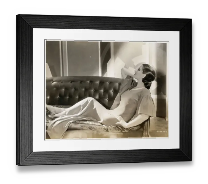 Framed Print : Norma Shearer Reclining On Sofa