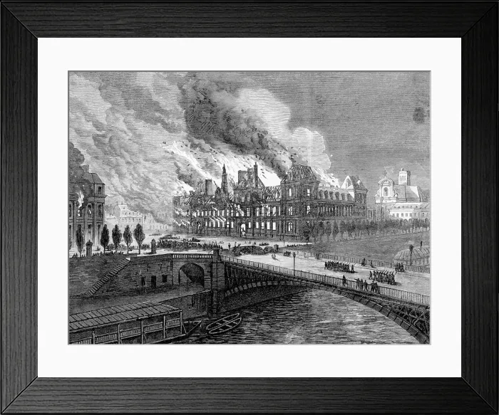 Framed Print : Engraving Genview Hotel De Ville Burning Framed Print : Engraving Genview Hotel De Ville Burning