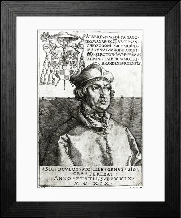 Framed Print : Durer Portrait Of Albert Of Brandenburg Framed Print : Durer Portrait Of Albert Of Brandenburg