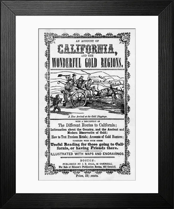 Framed Print : An Account of California and the Wonderful Gold Regions Title Page Framed Print : An Account of California and the Wonderful Gold Regions Title Page