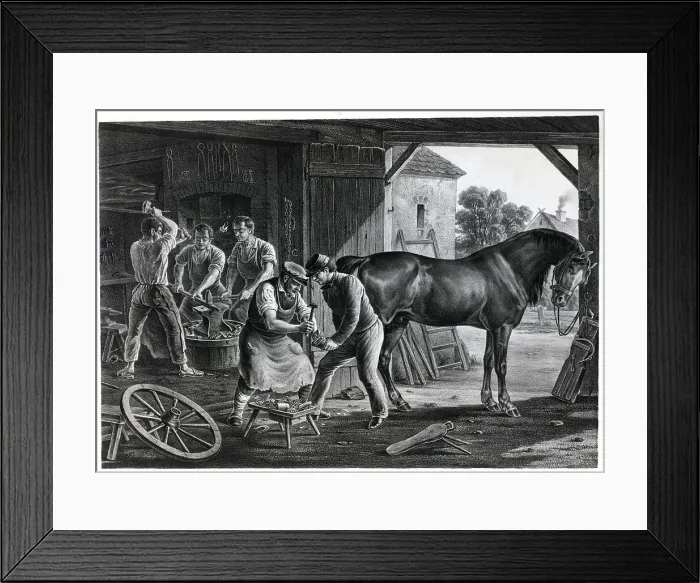 Framed Print : Blacksmith Changes Horseshoe In Shop;Ill Framed Print : Blacksmith Changes Horseshoe In Shop;Ill