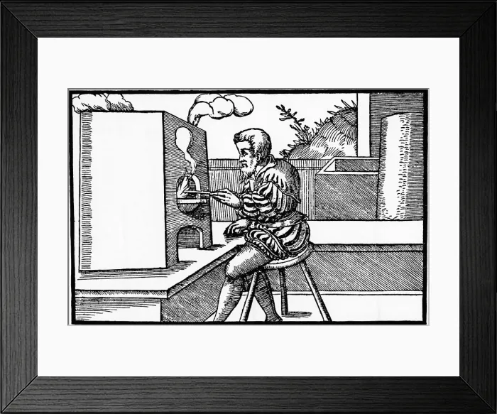 Framed Print : Smelting Furnace From 1556, Europe Framed Print : Smelting Furnace From 1556, Europe