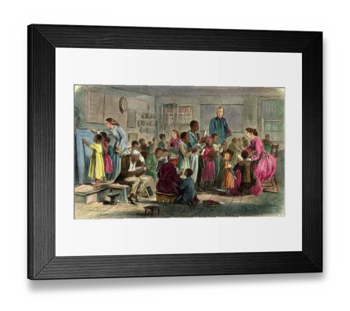 Framed Print : School For Freed Slaves During Civil War Framed Print : School For Freed Slaves During Civil War