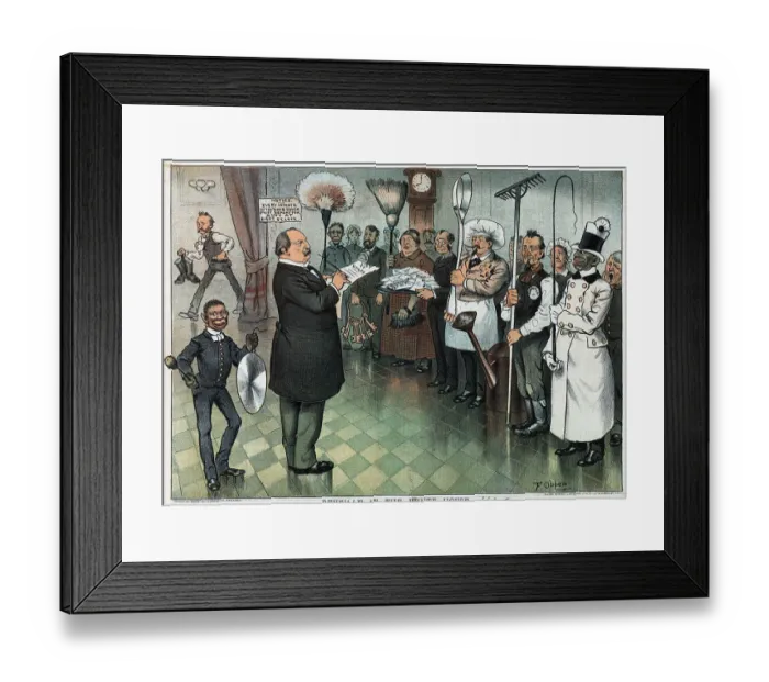 Framed Print : Grover Cleveland Inspects White House Staff Framed Print : Grover Cleveland Inspects White House Staff