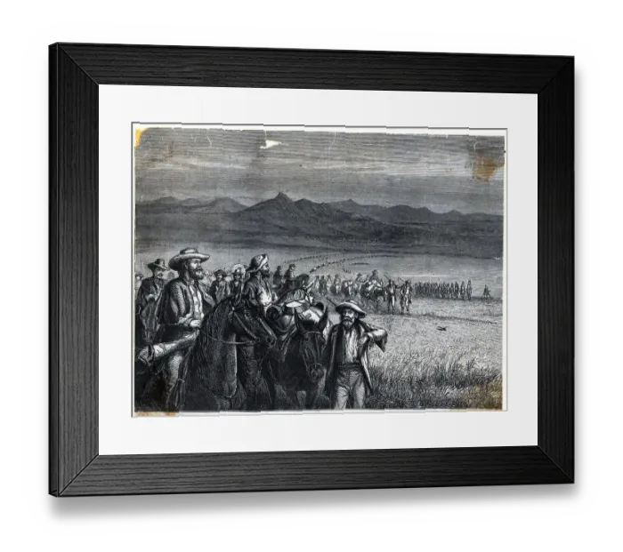 Framed Print : Men On Horseback At Head Of Wagon Train Framed Print : Men On Horseback At Head Of Wagon Train