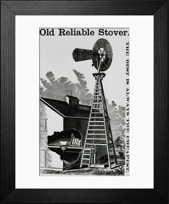 Framed Print : Stover Windmill Barn Cut Out Worker