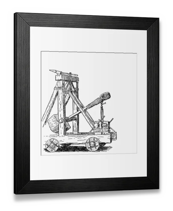Framed Print : Roman Catapult; Woodcut Framed Print : Roman Catapult; Woodcut