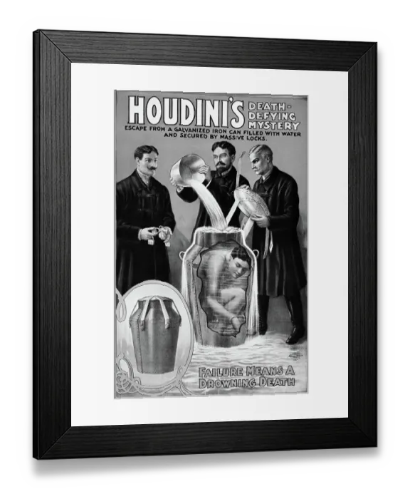 Framed Print : Advertisement For Houdini Show Framed Print : Advertisement For Houdini Show