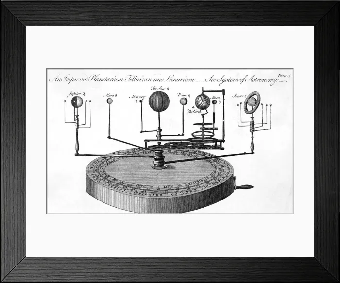 Framed Print : Mechanical Model Of Sun, Moon And 6 Plan
