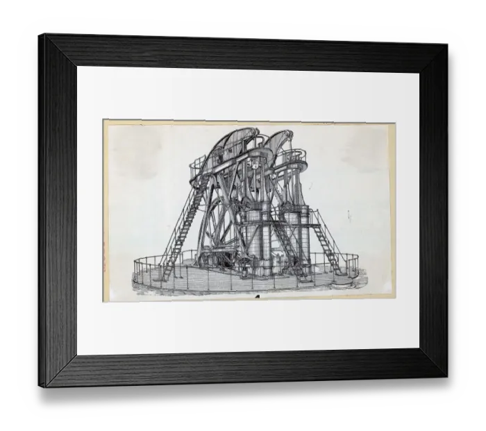 Framed Print : Corliss Engine Engraving