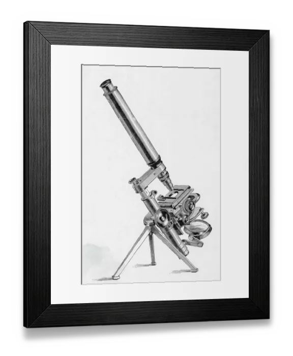 Framed Print : Folding Microscope; Engraving Framed Print : Folding Microscope; Engraving