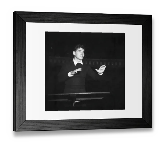 Framed Print : Young Leonard Bernstein Conducting Framed Print : Young Leonard Bernstein Conducting
