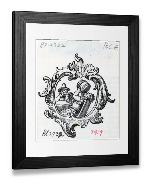 Framed Print : Medieval Peasant Emptying Small Barrel Framed Print : Medieval Peasant Emptying Small Barrel