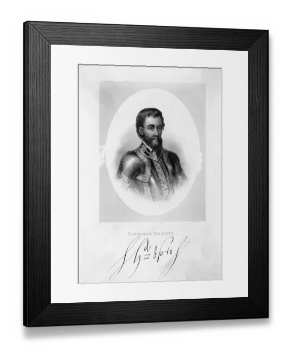 Framed Print : Fernando De Soto Engraving Framed Print : Fernando De Soto Engraving