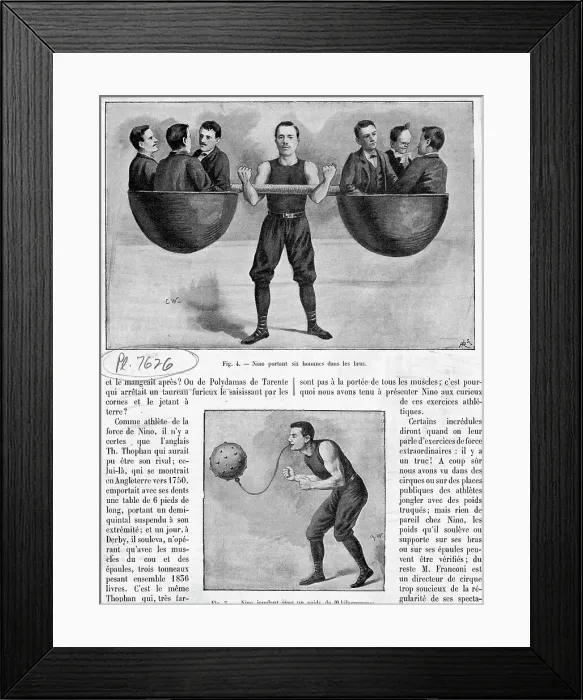 Framed Print : Strong Man Nino Carries Six Men Framed Print : Strong Man Nino Carries Six Men