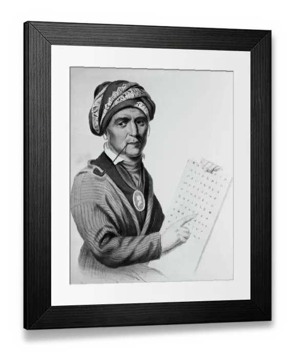 Framed Print : Sequoyah, after a Painting by Charles Bird King Framed Print : Sequoyah, after a Painting by Charles Bird King
