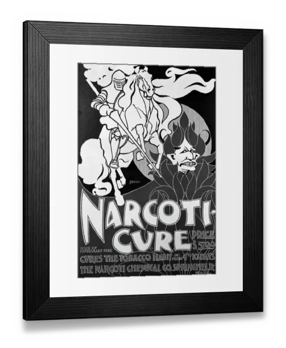 Framed Print : Poster For Cure To Tobacco Addiction Framed Print : Poster For Cure To Tobacco Addiction