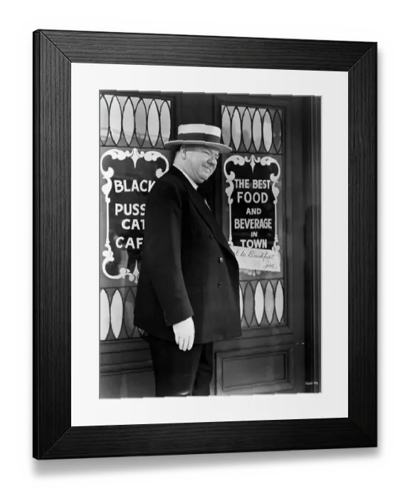 Framed Print : W.C. Fields In Front Of Cafe Framed Print : W.C. Fields In Front Of Cafe