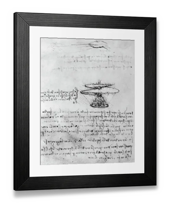 Framed Print : Drawing of Flying Machines by Leonardo da Vinci Framed Print : Drawing of Flying Machines by Leonardo da Vinci