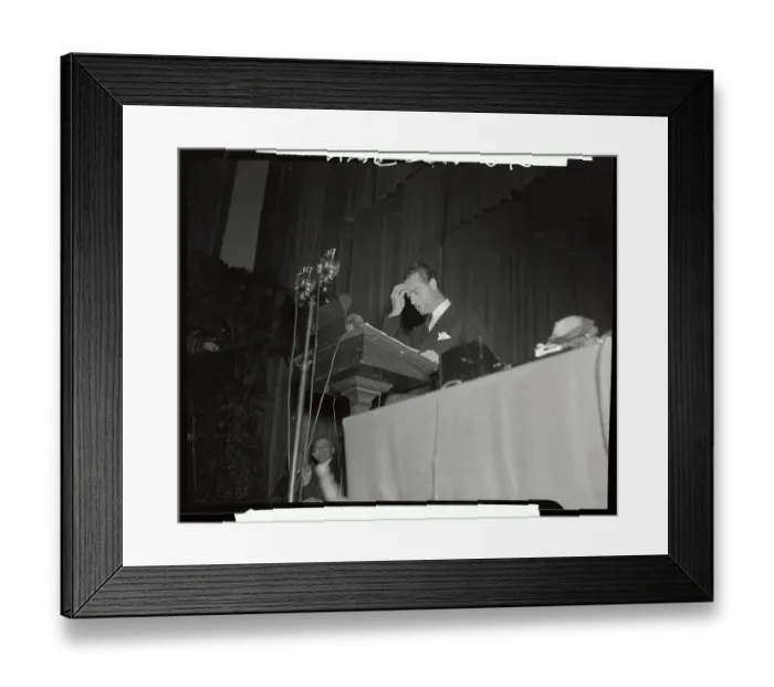 Framed Print : Lou Gehrig at Podium