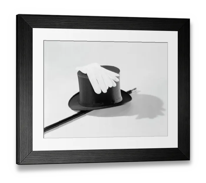 Framed Print : Top Hat, Cane And Gloves Framed Print : Top Hat, Cane And Gloves